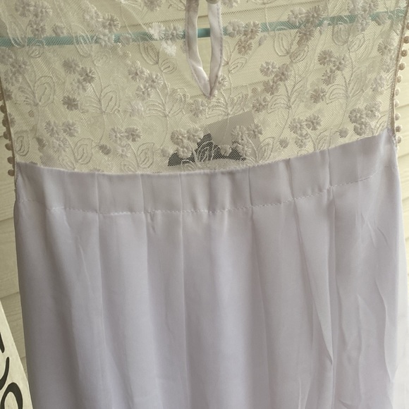 Kaktus NWT White Lined Lace Bubble Mini Dress - Sz M - Picture 9 of 14